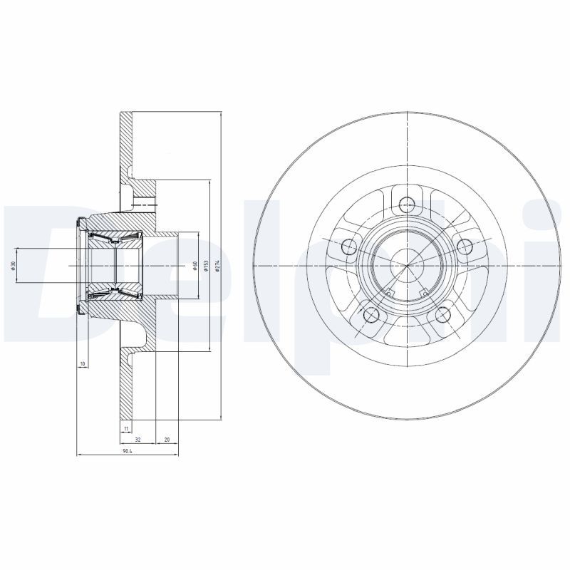 Тормозной диск DELPHI BG9113RSC
