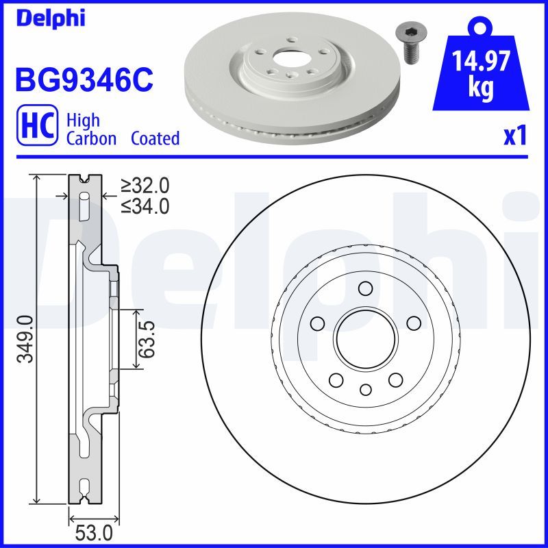 Тормозной диск DELPHI BG9346C