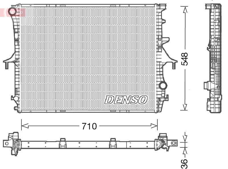Радиатор, охлаждение двигателя DENSO DRM02026