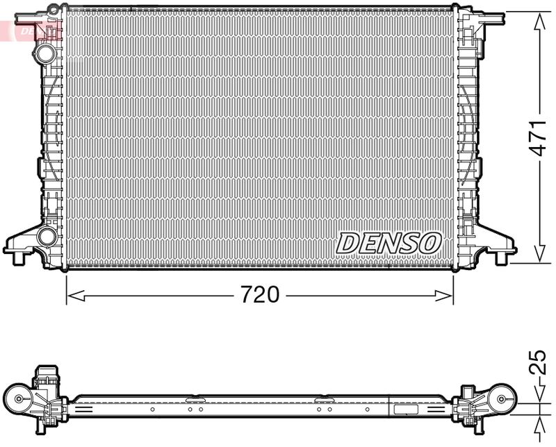 Радиатор, охлаждение двигателя DENSO DRM02043
