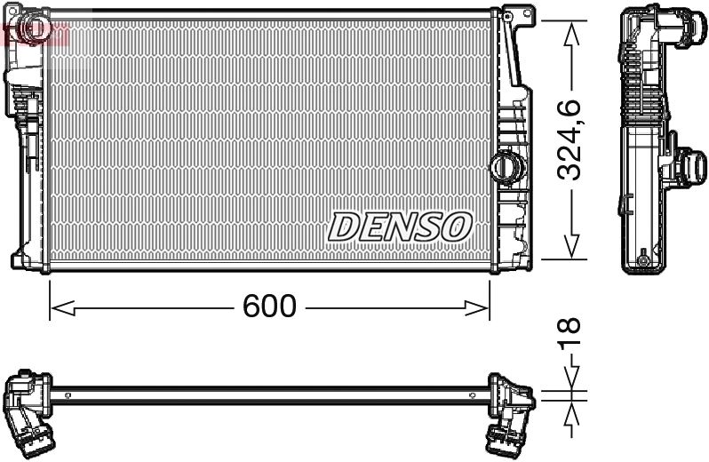 Радиатор, охлаждение двигателя DENSO DRM05017