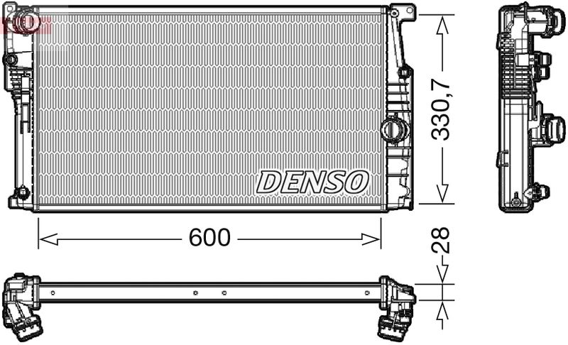 Радиатор, охлаждение двигателя DENSO DRM05120