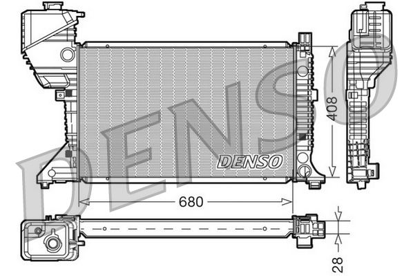 Радиатор, охлаждение двигателя DENSO DRM17015