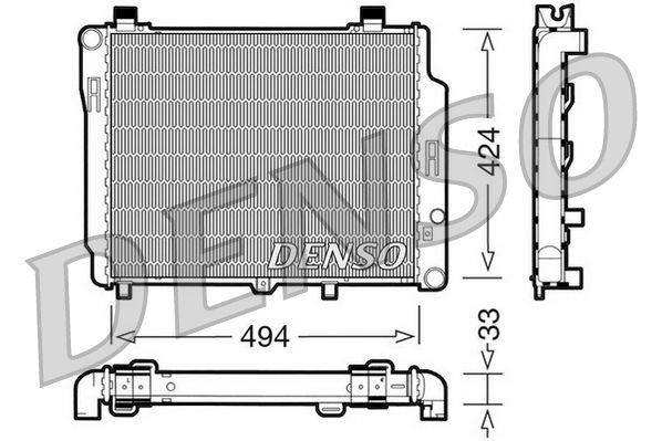 Радиатор, охлаждение двигателя DENSO DRM17074