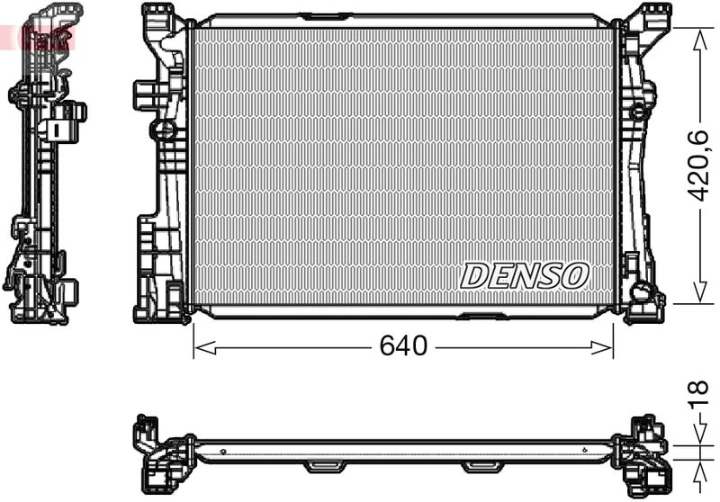 Радиатор, охлаждение двигателя DENSO DRM17096