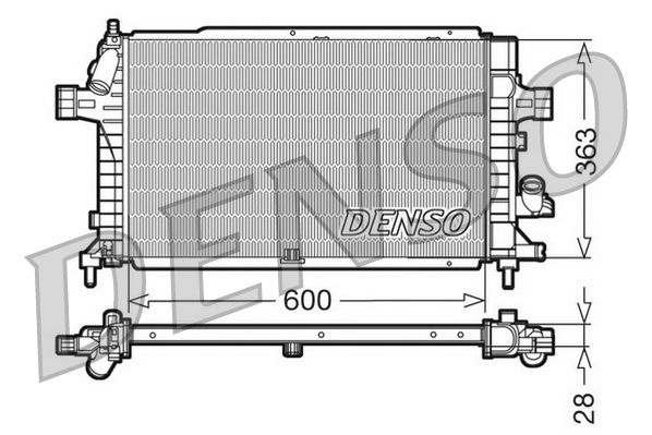 Радиатор, охлаждение двигателя DENSO DRM20102