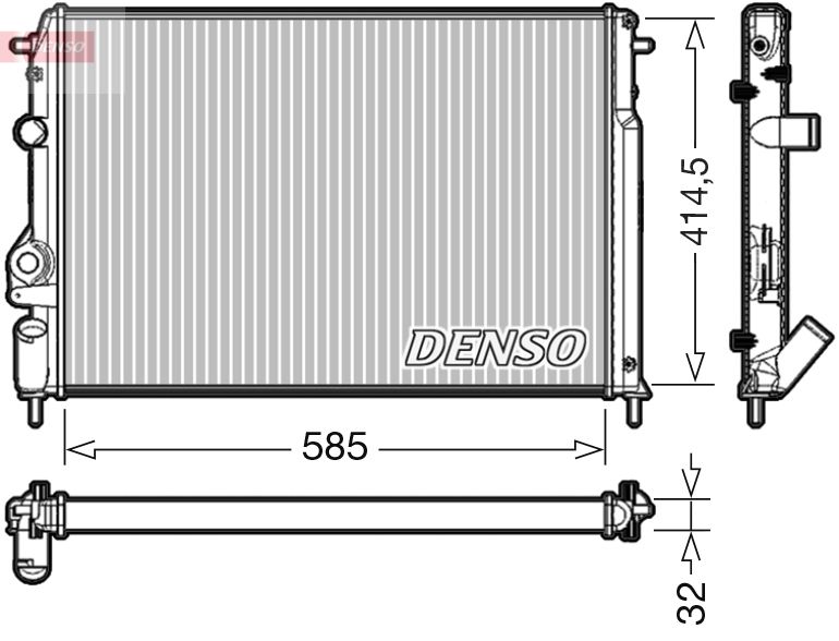 Радиатор, охлаждение двигателя DENSO DRM23034