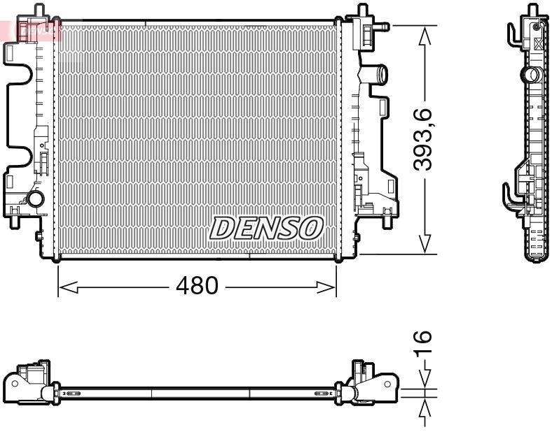 Радиатор, охлаждение двигателя DENSO DRM23113