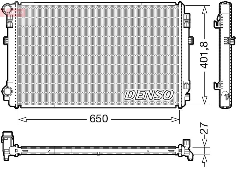 Радиатор, охлаждение двигателя DENSO DRM32048