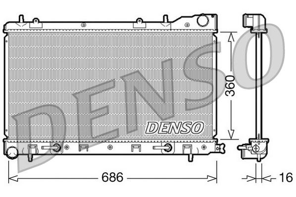 Радиатор, охлаждение двигателя DENSO DRM36001