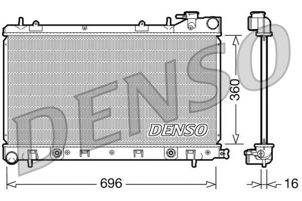 Радиатор, охлаждение двигателя DENSO DRM36002
