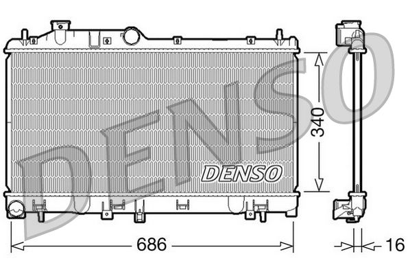 Радиатор, охлаждение двигателя DENSO DRM36007