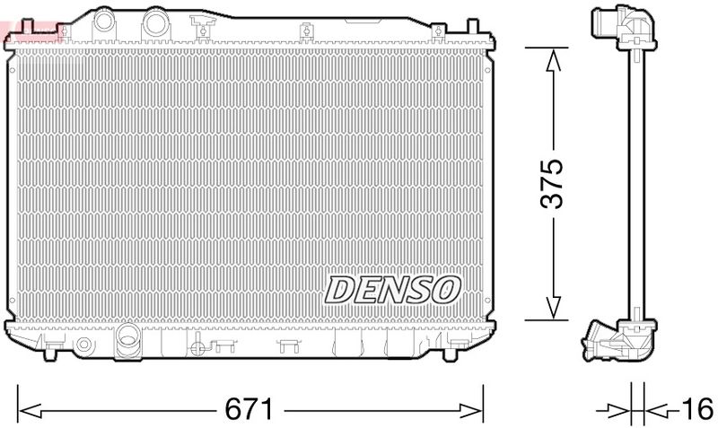 Радиатор, охлаждение двигателя DENSO DRM40028