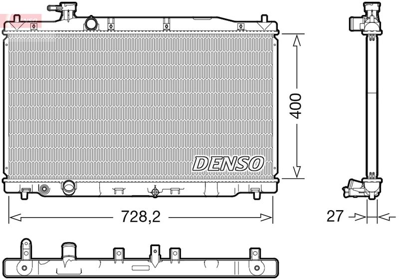 Радиатор, охлаждение двигателя DENSO DRM40050