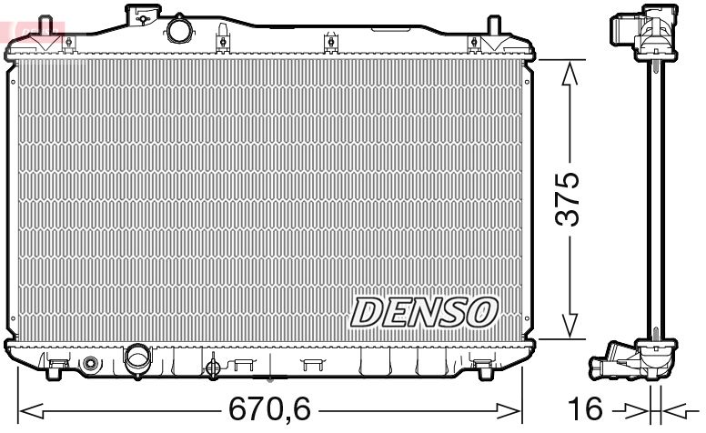Радиатор, охлаждение двигателя DENSO DRM40105