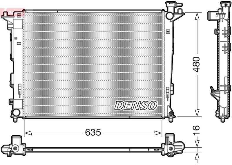 Радиатор, охлаждение двигателя DENSO DRM41006