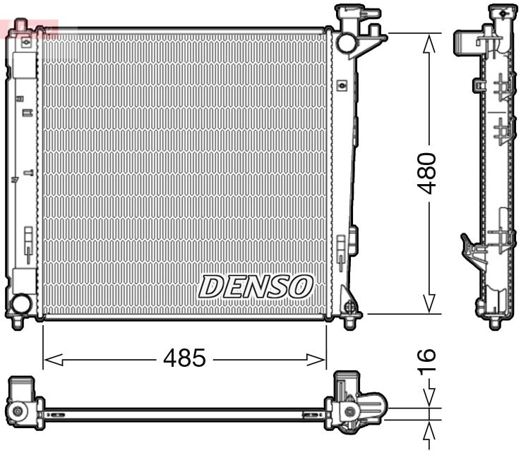 Радиатор, охлаждение двигателя DENSO DRM41008