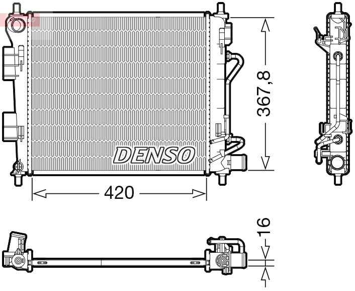 Радиатор, охлаждение двигателя DENSO DRM41018