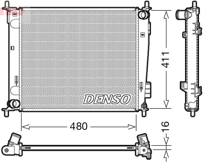 Радиатор, охлаждение двигателя DENSO DRM43003