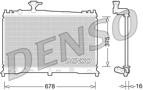 Радиатор, охлаждение двигателя DENSO DRM44027