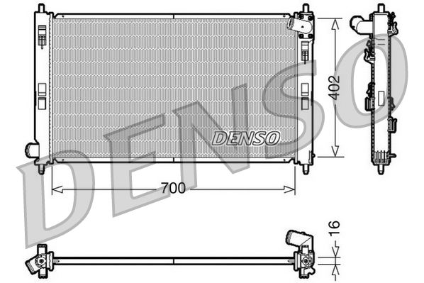 Радиатор, охлаждение двигателя DENSO DRM45023