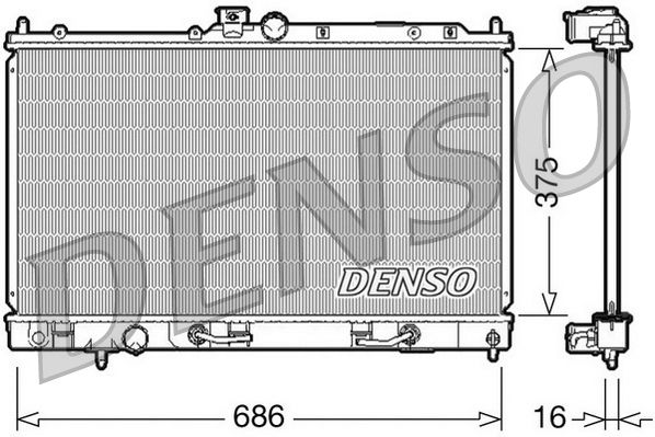 Радиатор, охлаждение двигателя DENSO DRM45024