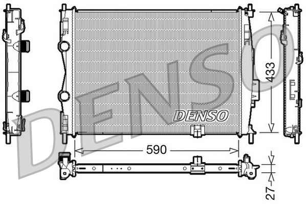 Радиатор, охлаждение двигателя DENSO DRM46019