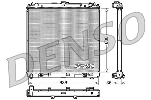 Радиатор, охлаждение двигателя DENSO DRM46032
