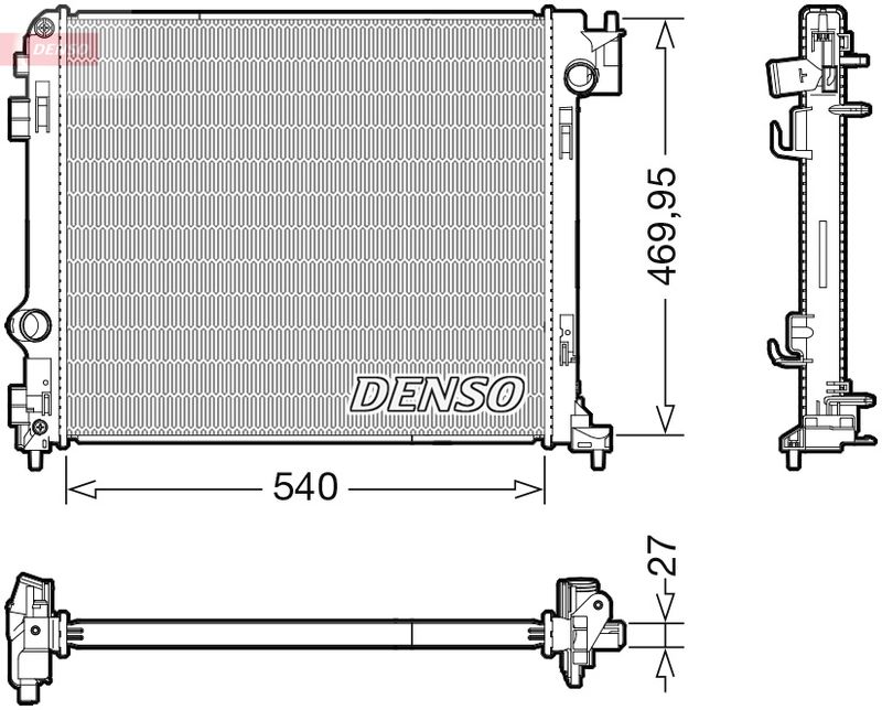 Радиатор, охлаждение двигателя DENSO DRM46065