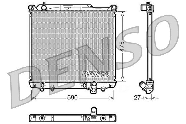 Радиатор, охлаждение двигателя DENSO DRM47020