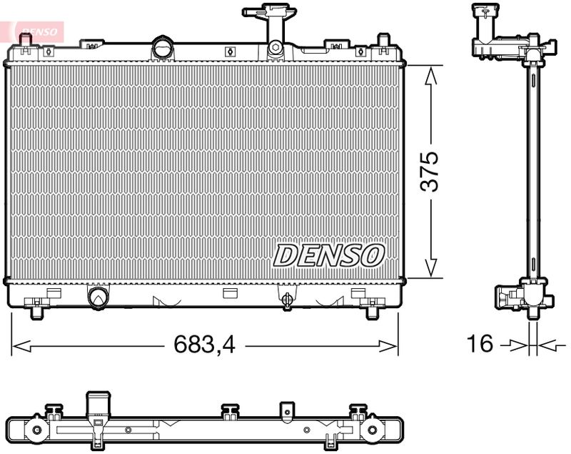 Радиатор, охлаждение двигателя DENSO DRM47038