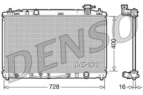 Радиатор, охлаждение двигателя DENSO DRM50042