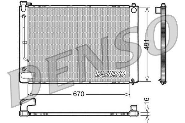 Радиатор, охлаждение двигателя DENSO DRM50055