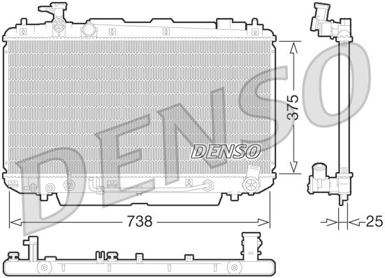 Радиатор, охлаждение двигателя DENSO DRM50065