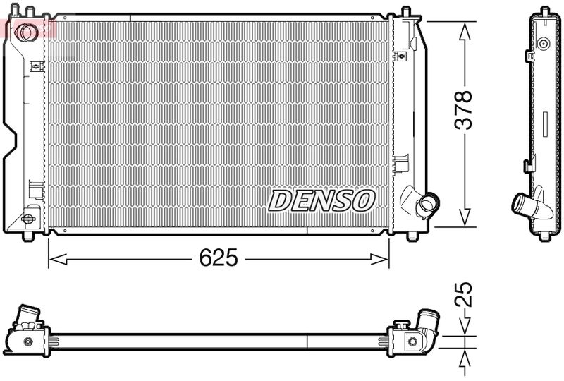Радиатор, охлаждение двигателя DENSO DRM50119