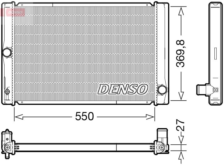 Радиатор, охлаждение двигателя DENSO DRM50123