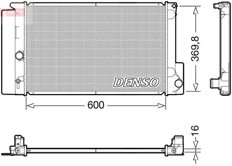 Радиатор, охлаждение двигателя DENSO DRM50126
