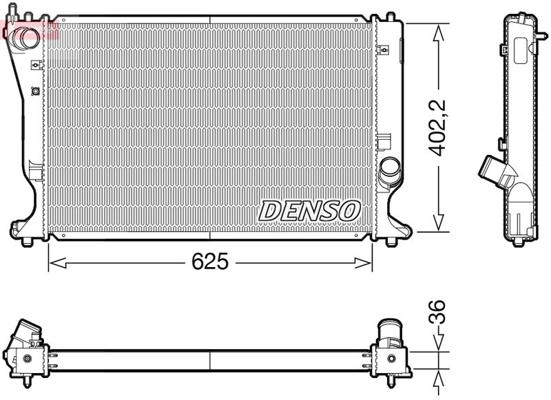 Радиатор, охлаждение двигателя DENSO DRM50132