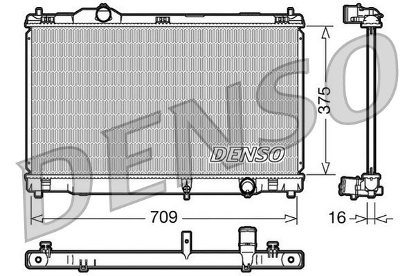 Радиатор, охлаждение двигателя DENSO DRM51001