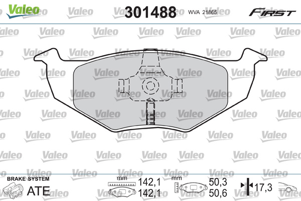 Колодки Торм. Пер. Skoda Fabia VALEO 301488