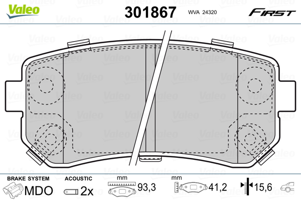 Колодки Торм.зад. Sportage VALEO 301867