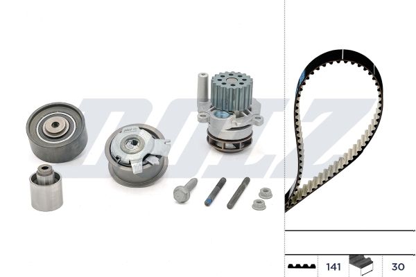 Водяной насос + комплект зубчатого ремня DOLZ KD047