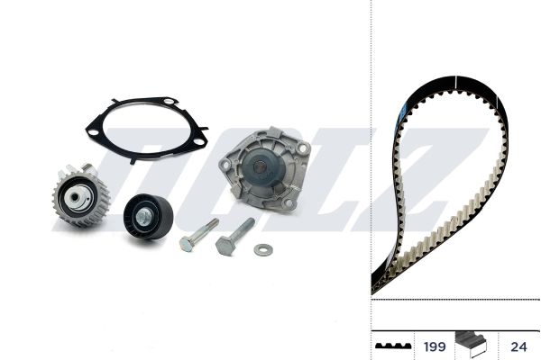 Водяной насос + комплект зубчатого ремня DOLZ KD102