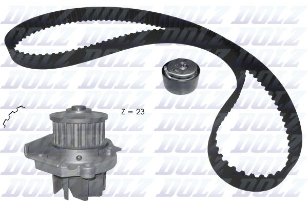 Водяной насос + комплект зубчатого ремня DOLZ KD161