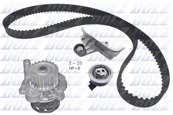 Водяной насос + комплект зубчатого ремня DOLZ KD167
