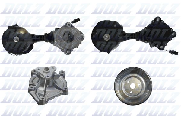 Водяной насос + комплект ручейковых ремней DOLZ KD173T
