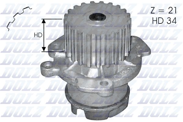 Водяной насос, охлаждение двигателя DOLZ L124