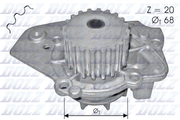 Водяной насос, охлаждение двигателя DOLZ N206