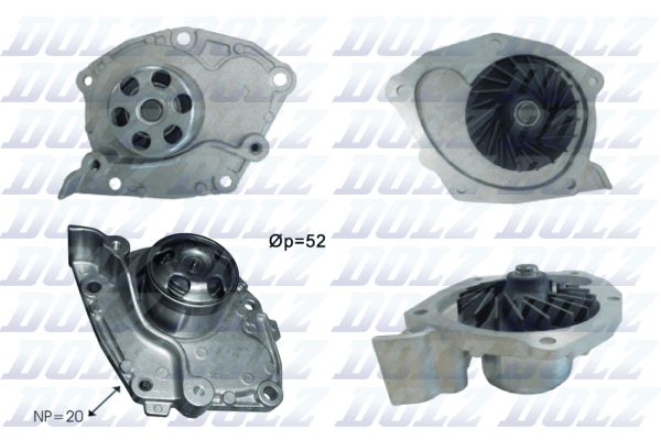 Водяной насос, охлаждение двигателя DOLZ R232