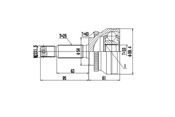 Шарнирный комплект, приводной вал DYNAMATRIX DCV839005